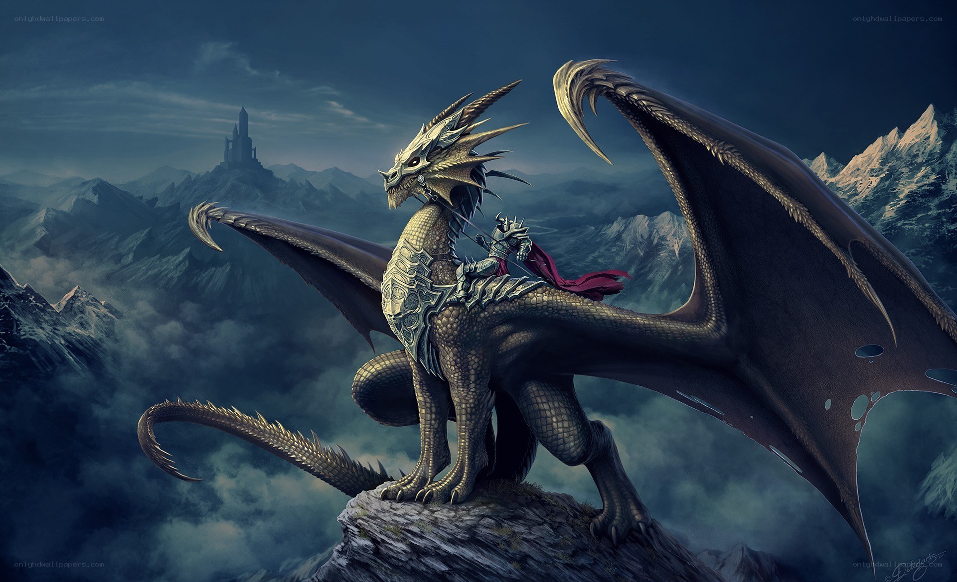 dragon rider on a mountain
