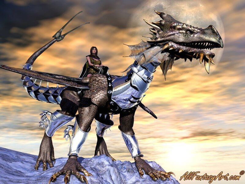 dragon rider on a rocky peak