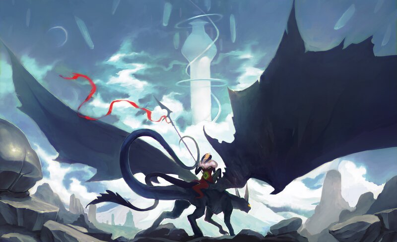 Dragon Rider on Rock