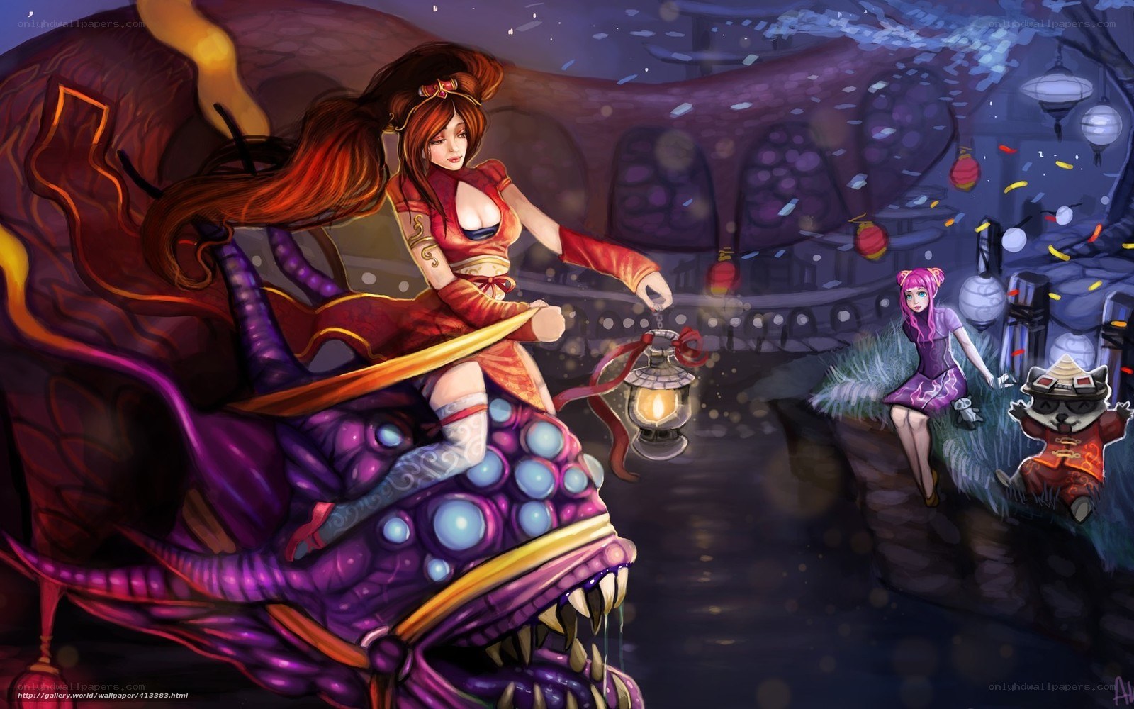 Dragon rider with lantern
