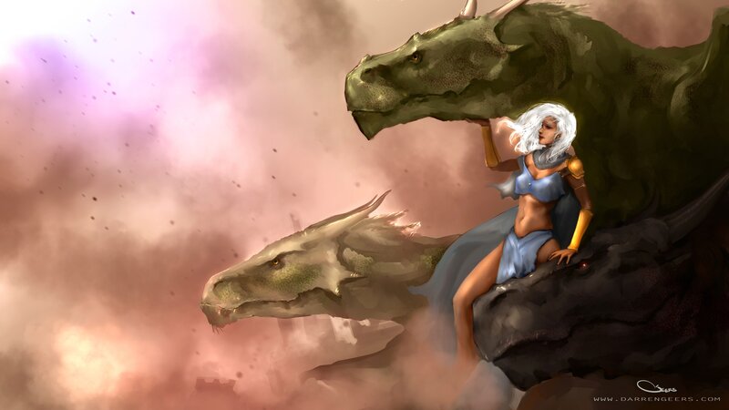 dragon rider with white hair