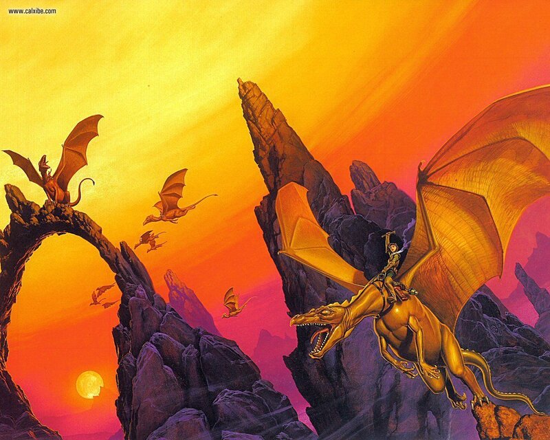 Dragon Riders in Mountains