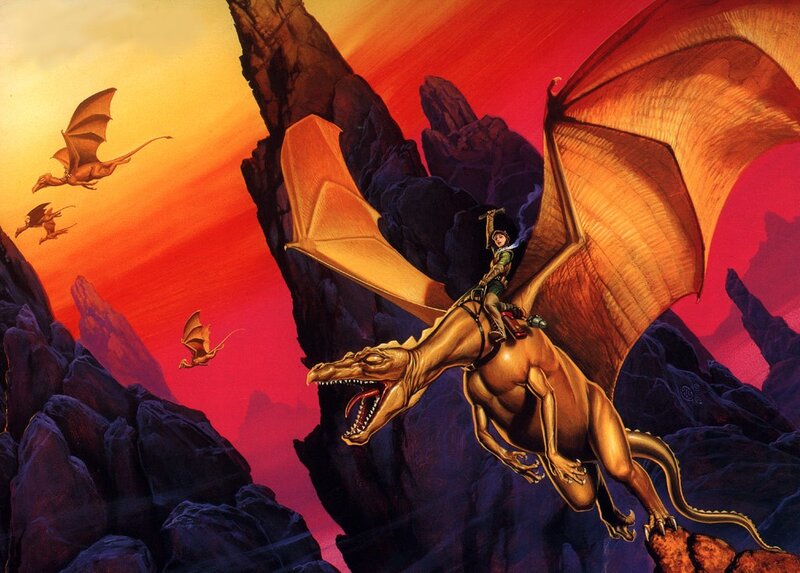 Dragon riders soar over mountains