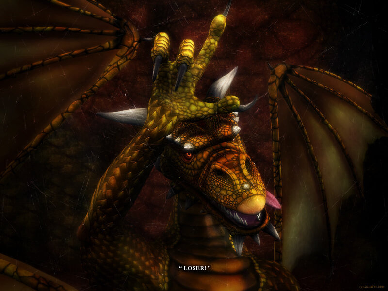 dragon roaring in defeat