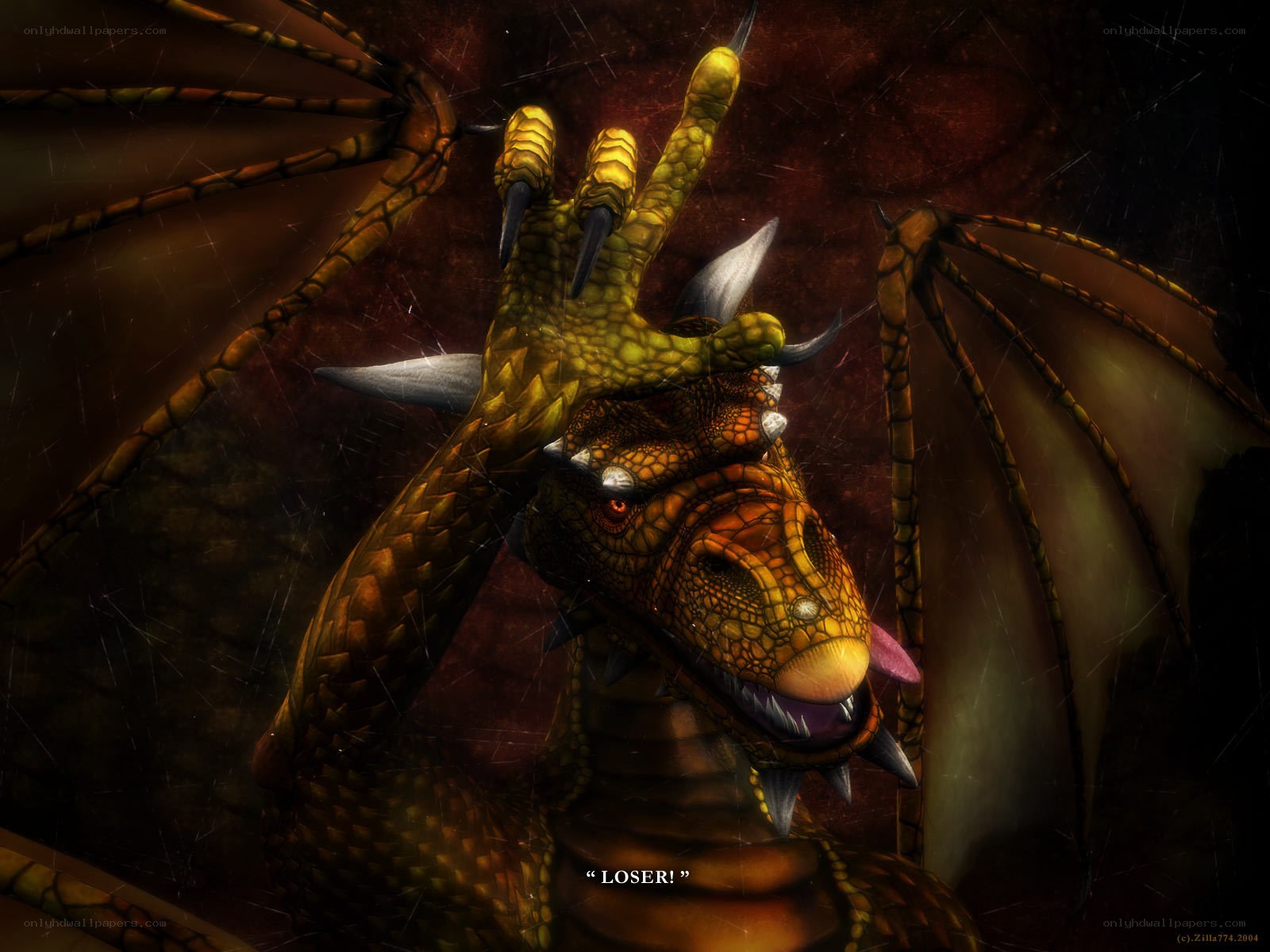 dragon roaring in defeat