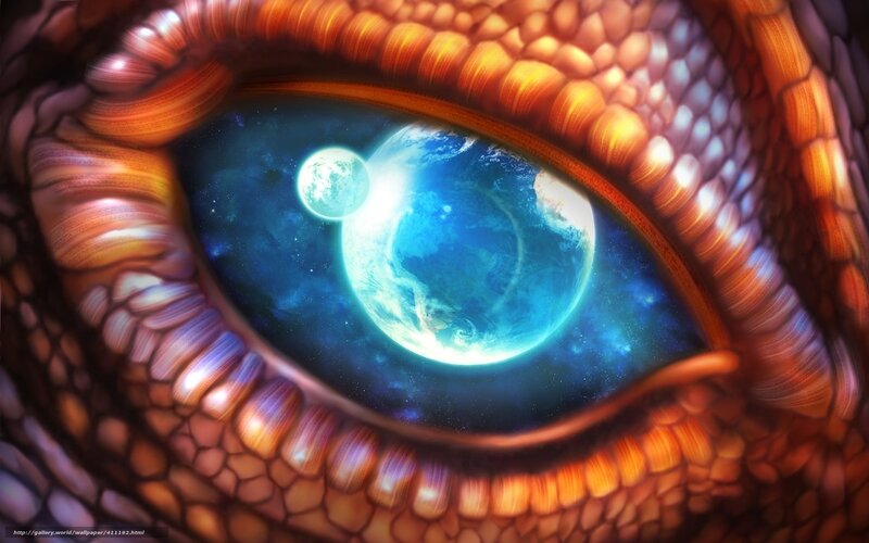 Dragon's eye with Earth view