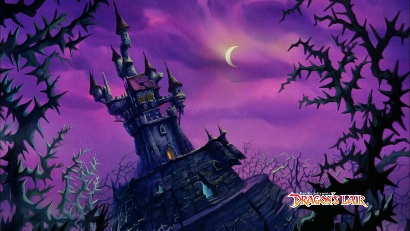 Dragon's Lair castle at night