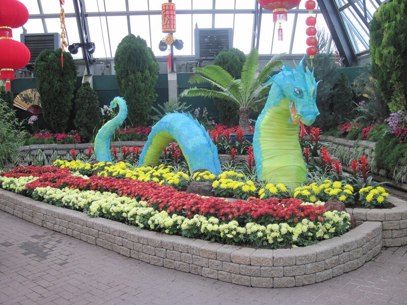 Dragon Sculptures in Garden