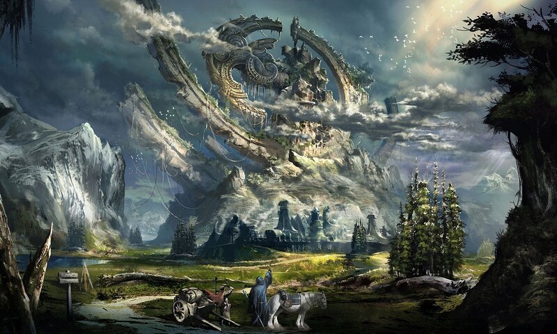 Dragon-shaped Mountain — Green, Dramatic