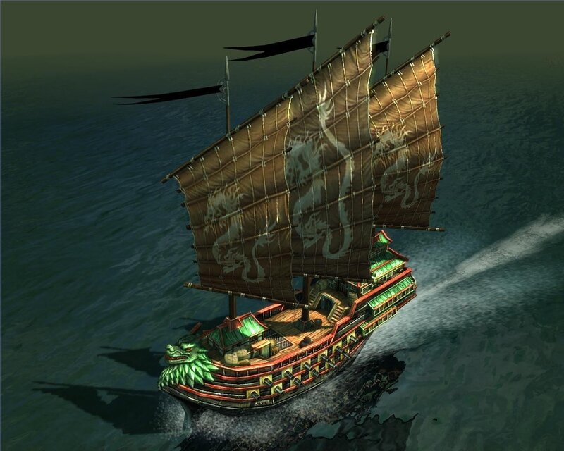 Dragon ship sailing on sea