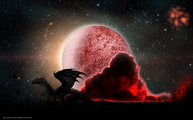 Dragon Silhouette — Black, Dramatic, Night