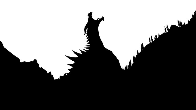 dragon silhouette on mountain