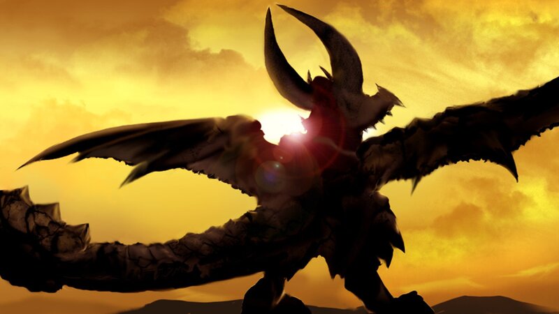 Dragon Silhouette — Yellow