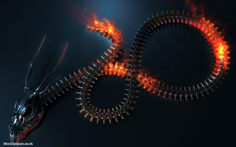 Dragon Skeleton — Black, Dramatic