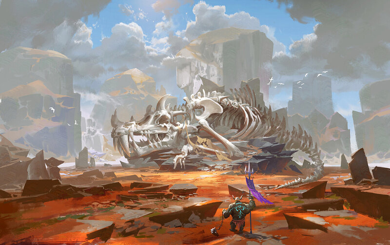 Dragon Skeleton in Desert