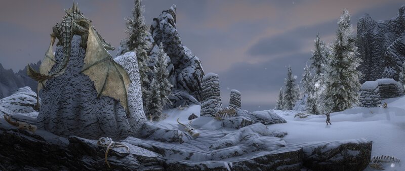 Dragon Skeleton in Snow
