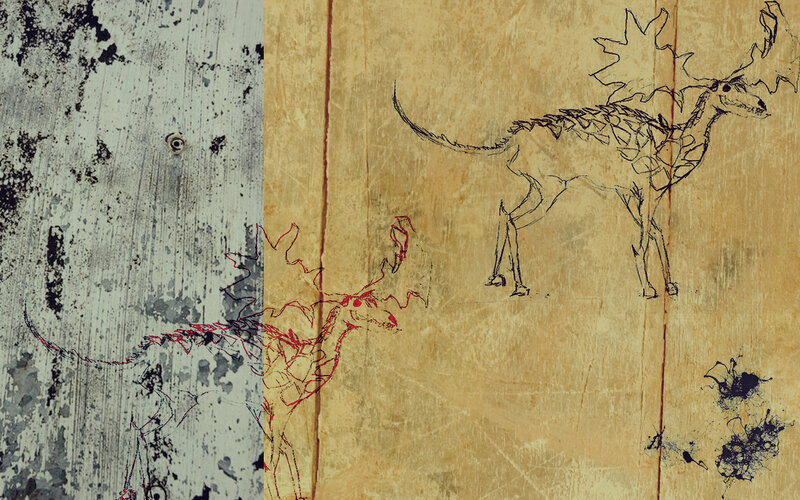 dragon sketches on textured paper