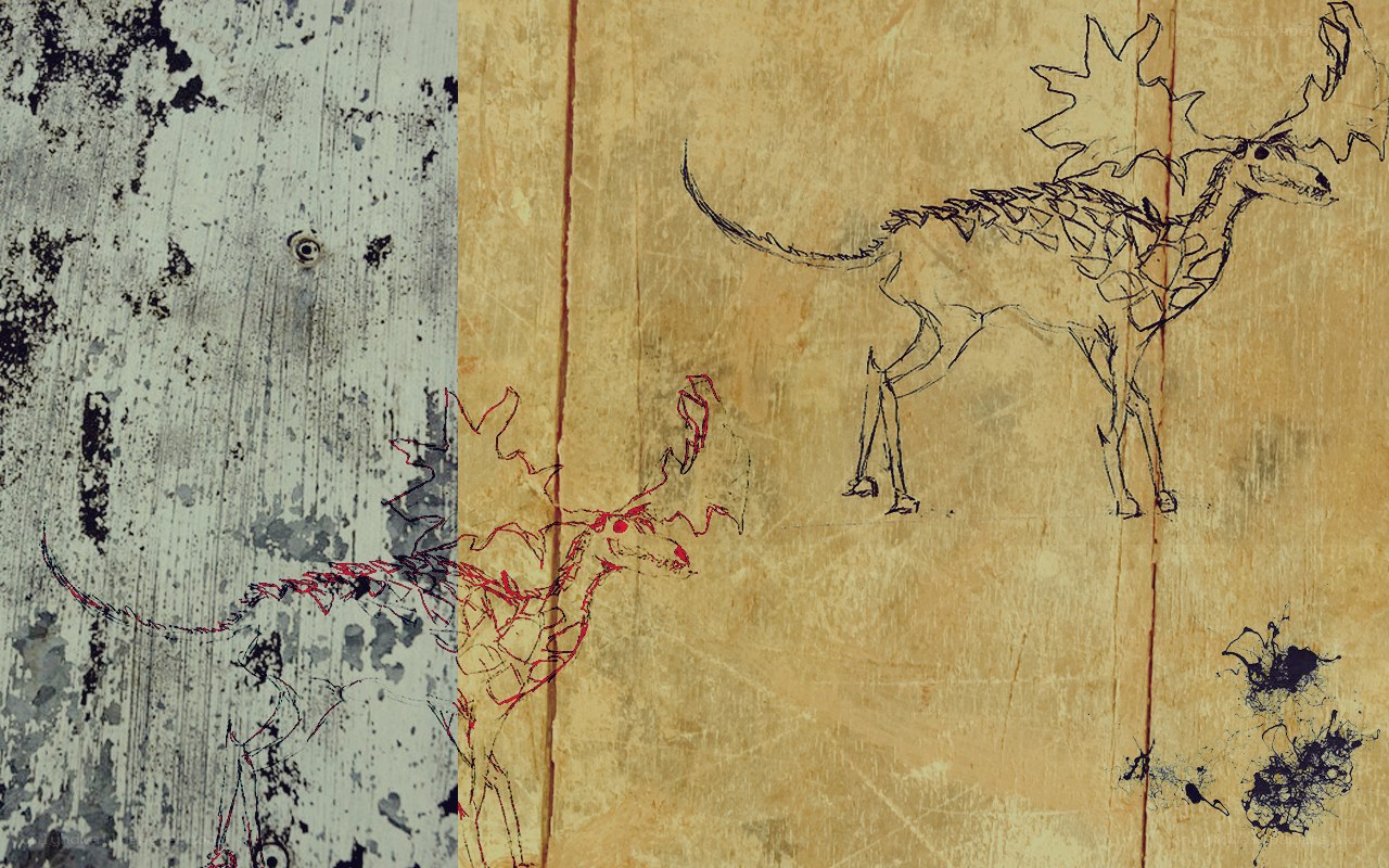 dragon sketches on textured paper