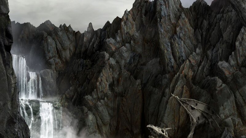 dragon skull in mountain canyon