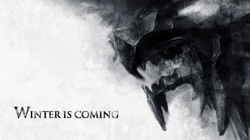 Dragon Skull in Snow — Black, Dramatic, Ominous