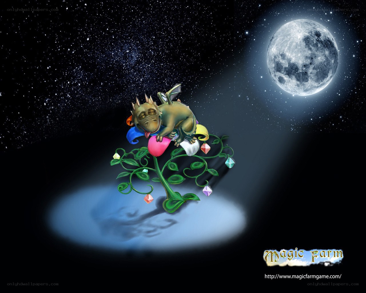 dragon sleeping on a magical plant