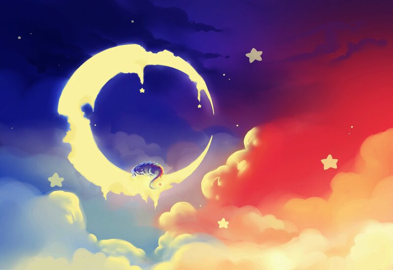 Dragon Sleeping on Moon
