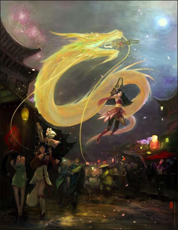 Dragon Spirit in a Night Market