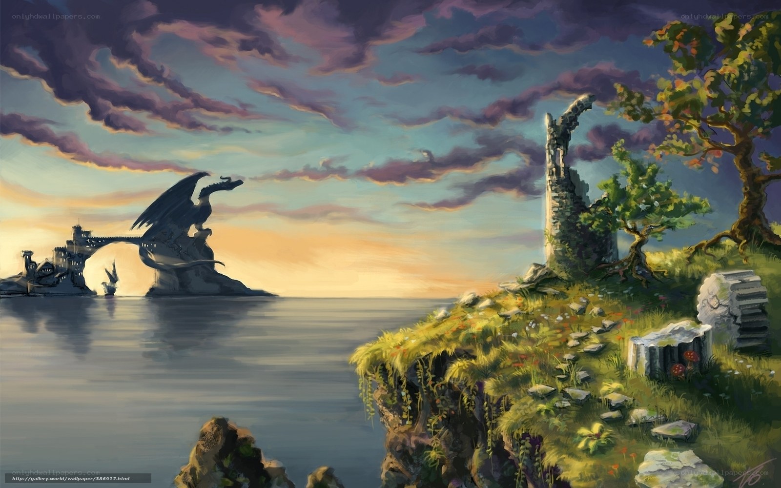 Dragon statue by the sea