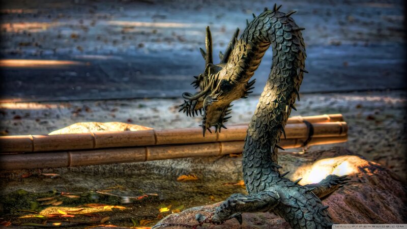 Dragon Statue in Garden