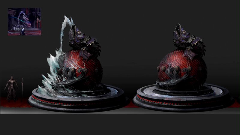 Dragon Statue with Water Effect