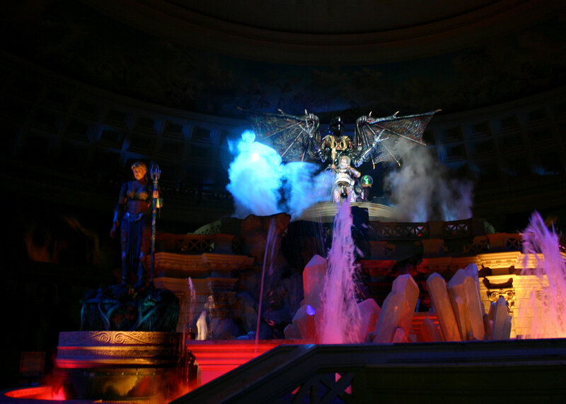 Dragon Statue with Waterfalls