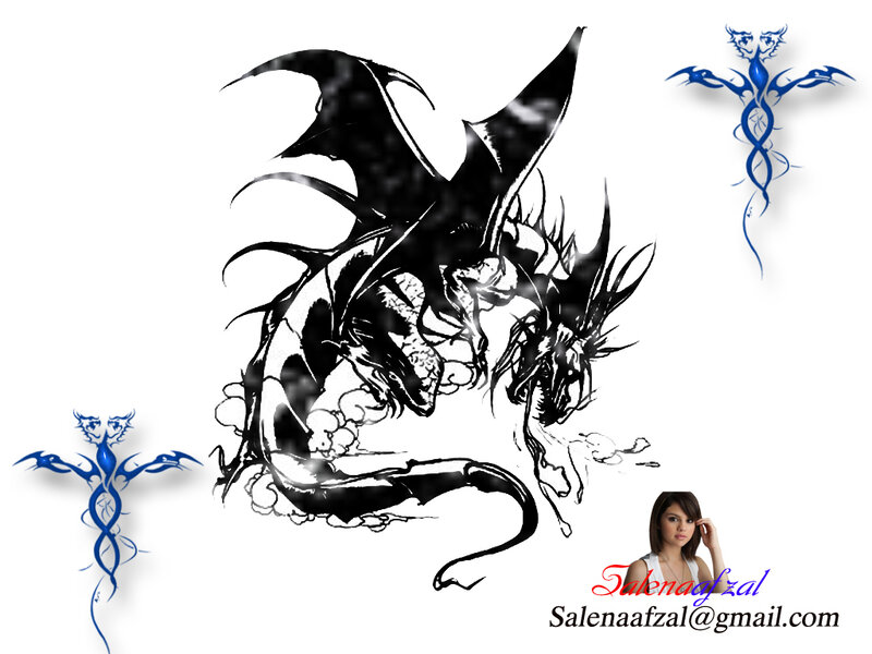 Dragon tattoo art with watermark