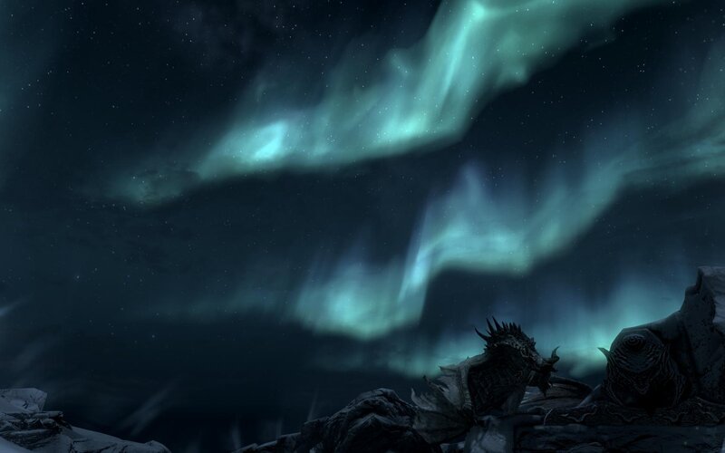 Dragon under Aurora