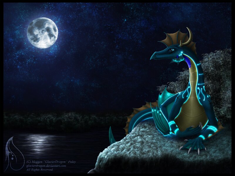 dragon under the moon