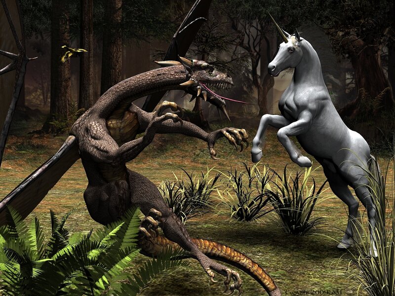 dragon vs unicorn battle
