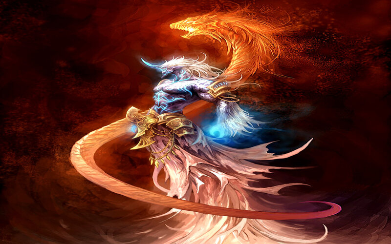 dragon warrior in battle
