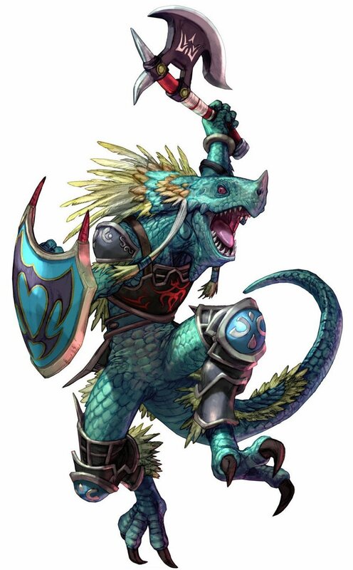 dragon warrior with axe and shield