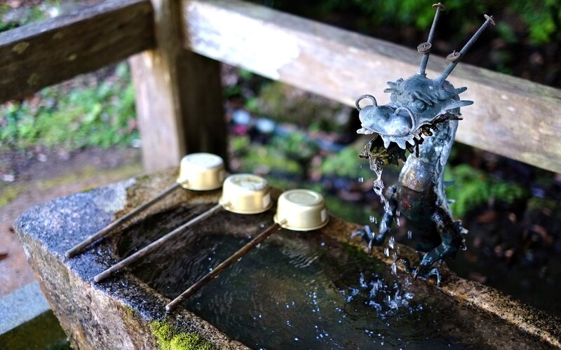 Dragon water spout at shrine