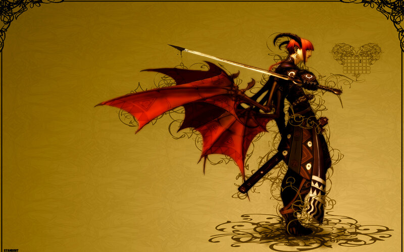 dragon-winged warrior with sword