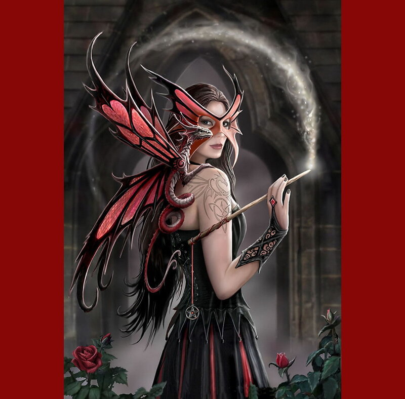 Dragon-witch with red wings