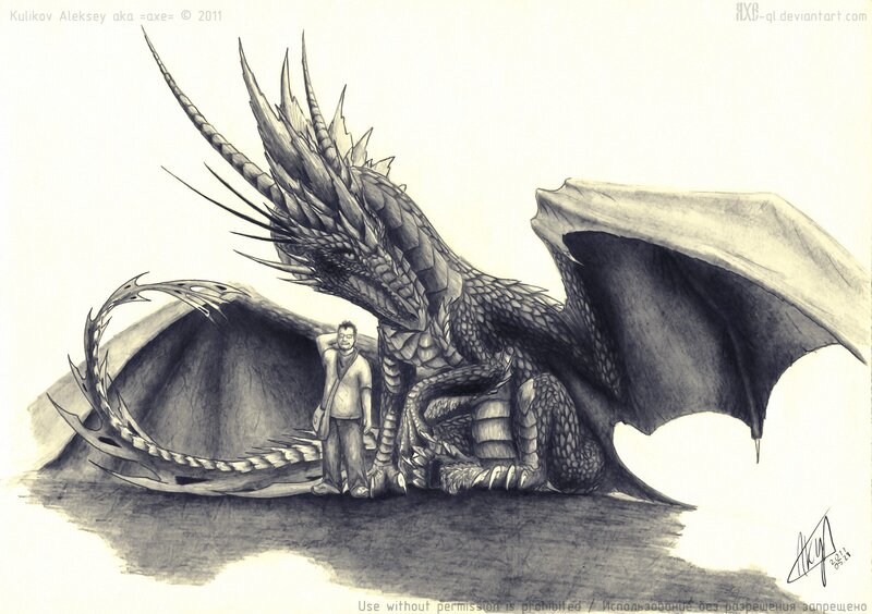 Dragon with a man