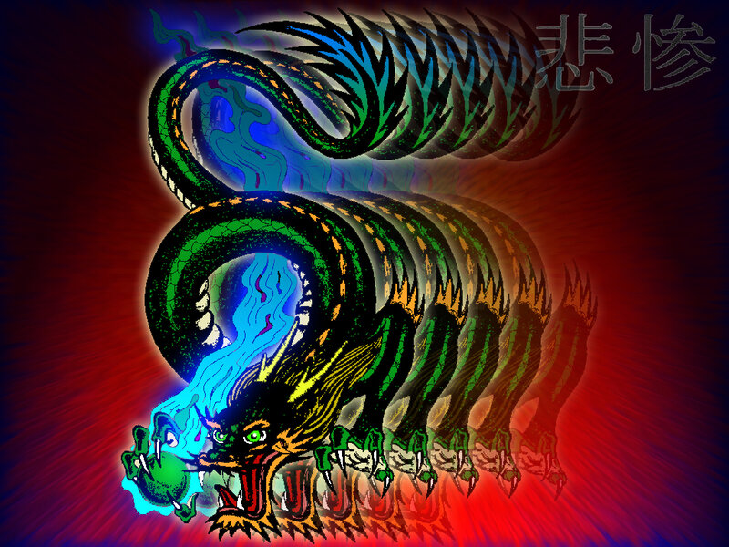 dragon with blue flame