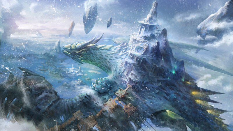 Dragon with Castle