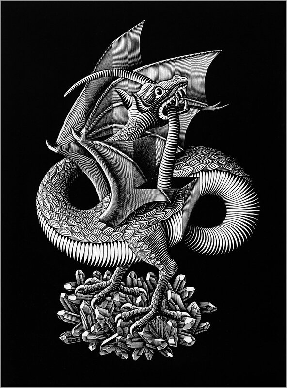 Dragon with crystals