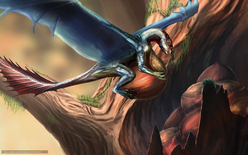 dragon with egg in cave