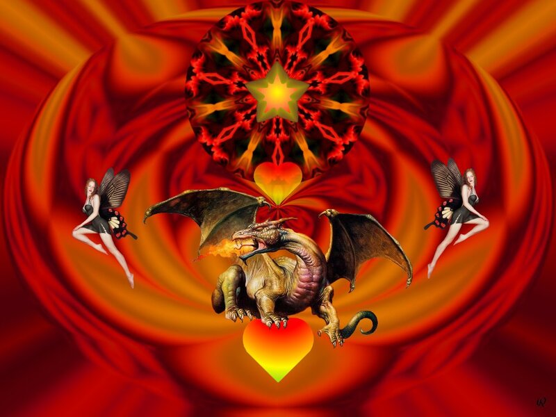 Dragon with Fairies