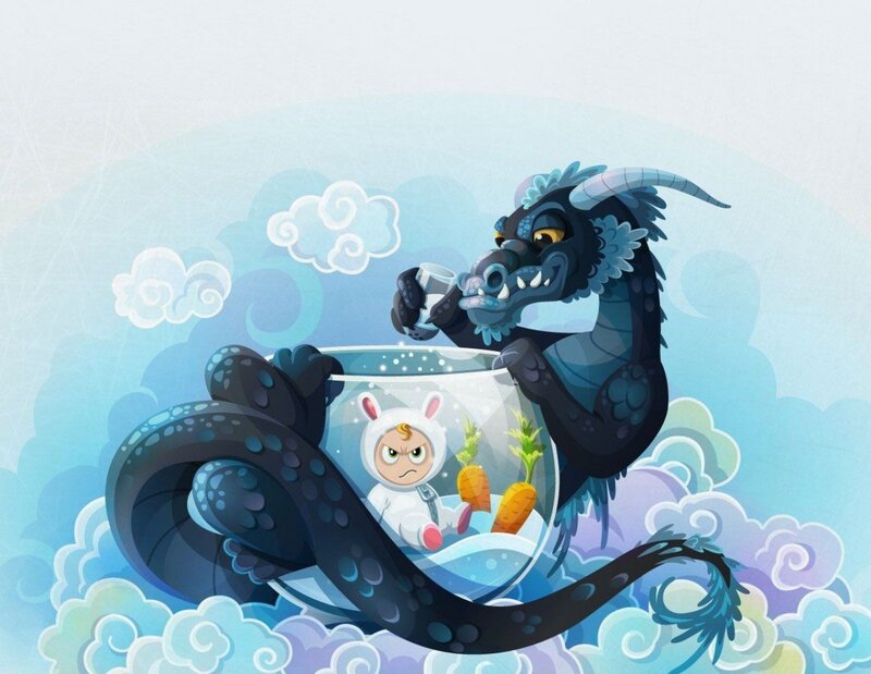 Dragon with Fishbowl