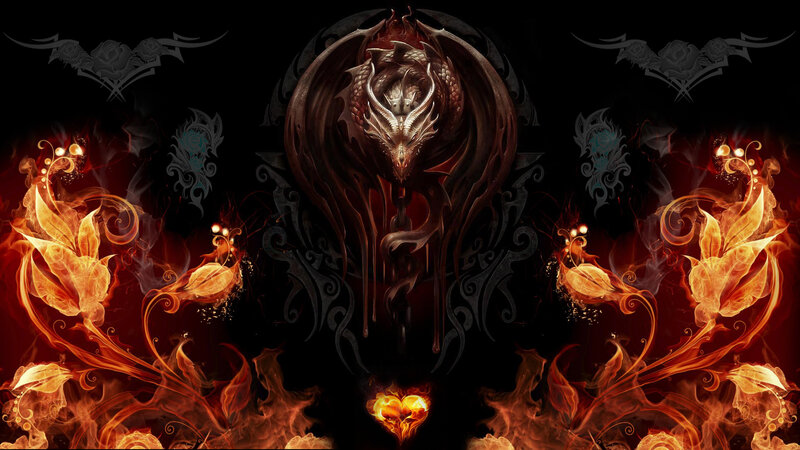Dragon with Flames