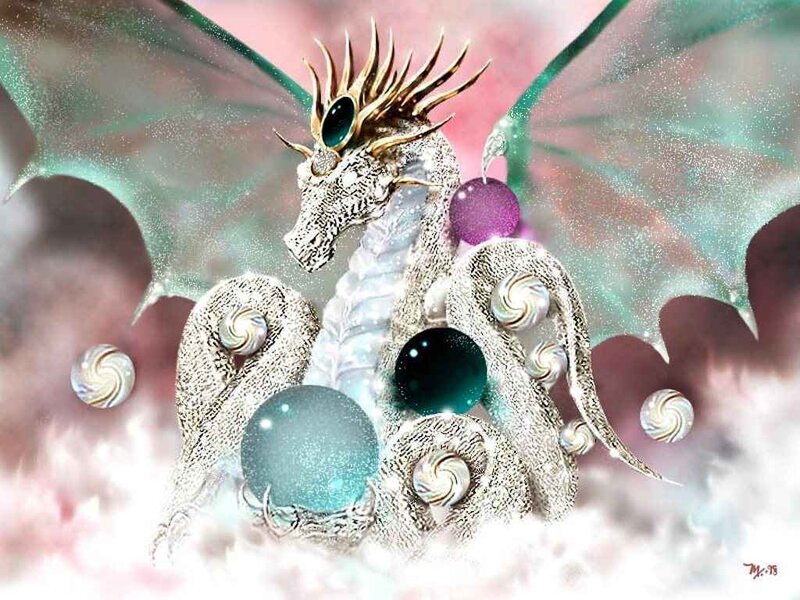 dragon with gemstones