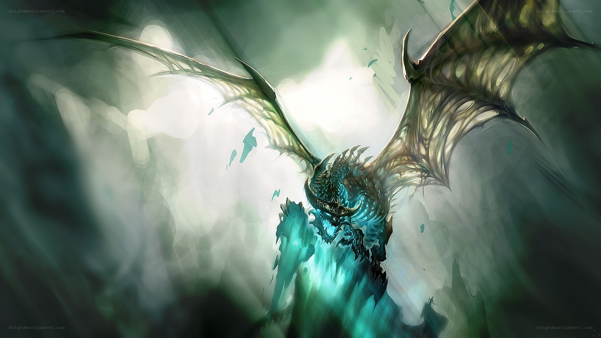 dragon with glowing blue energy